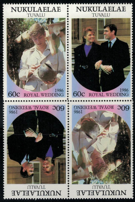 Tuvalu Nukulaelae 61-62 MNH Royal Wedding se-tenant block ZAYIX 030822SM10M