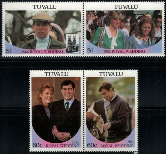 Tuvalu 381-384 MNH Royal Wedding pairs ZAYIX 030822SM26M