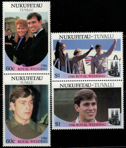 Tuvalu Nukufetau 63-64 MNH Royal Wedding Pairs ZAYIX 030822SM21M