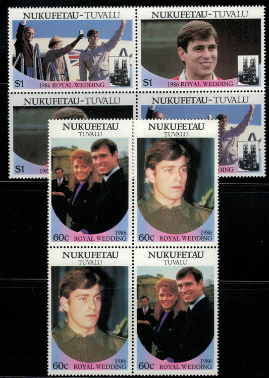 Tuvalu Nukufetau 63-66 MNH Royal Wedding blocks ZAYIX 030822SM23M