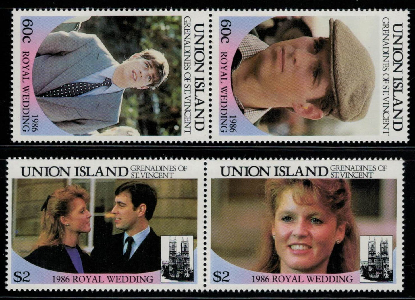St. Vincent Union Is. 228-229 MNH Royal Wedding Andrew Fergie ZAYIX 030822SM09M