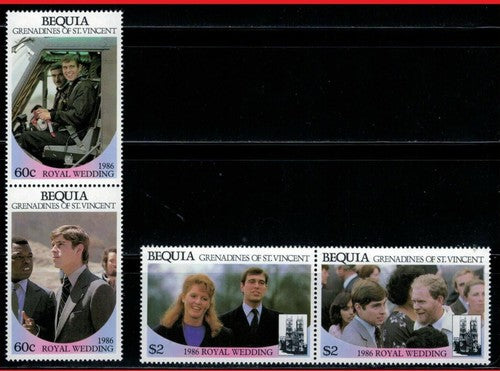 St. Vincent Grenadines, Bequia MNH Royal Wedding pairs ZAYIX 0224S0271M