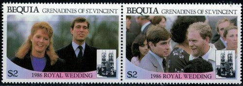 St. Vincent Grenadines, Bequia MNH Royal Wedding pairs ZAYIX 0224S0271M