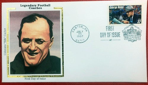 US Cove Colorano FDC 3146 no red bar Football Coach George Halas 10222SM26 ZAYIX 010222SM26