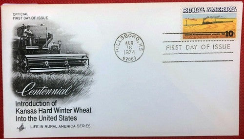 US Cover Art Craft FDC 1506 Transportation Trains Farming ZAYIX 010522SM22