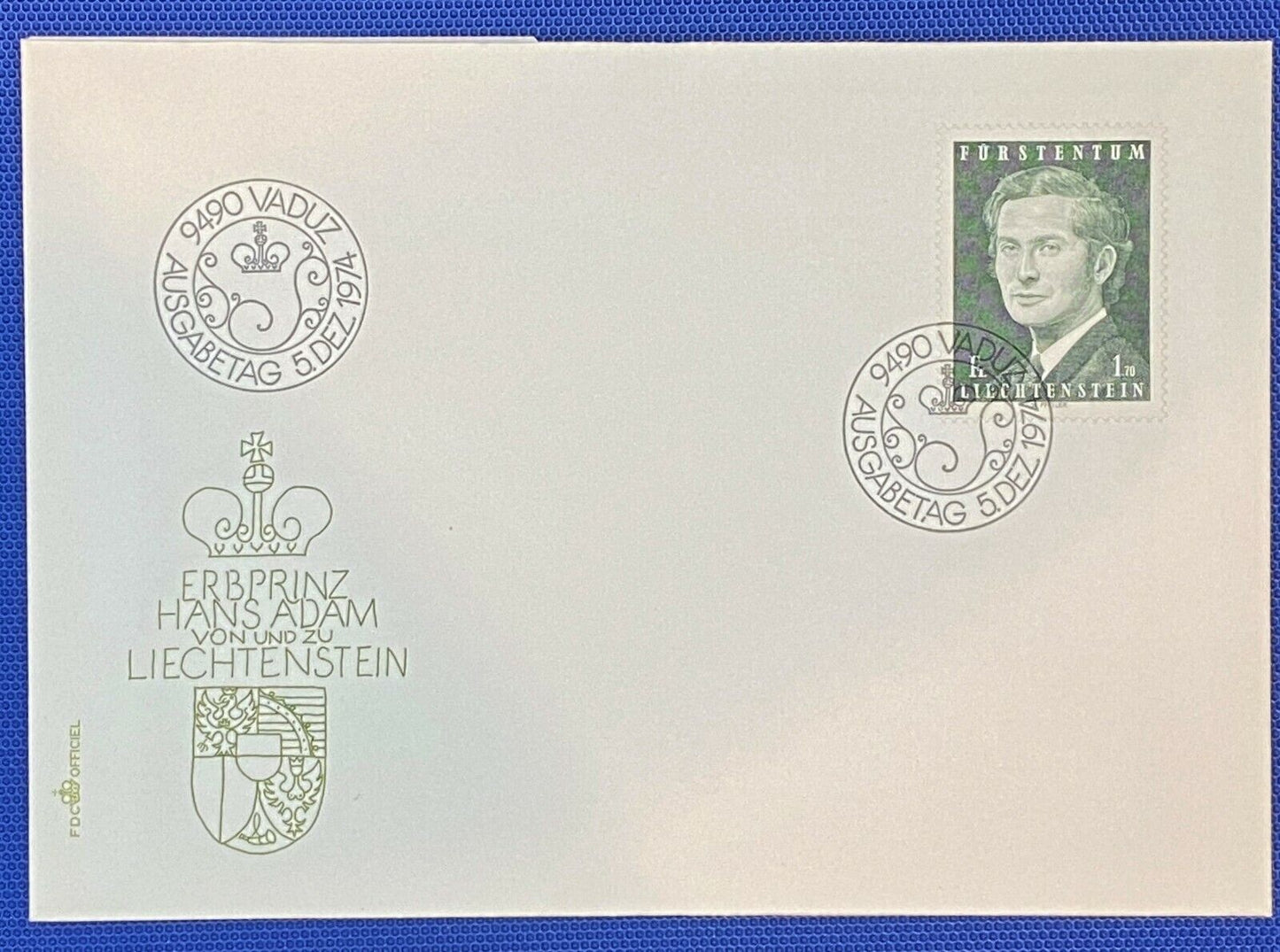 ZAYIX 1974 Liechtenstein Mi 615 / Sc 515 FDC Prince Hans Adam Royalty 011022SM51