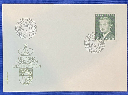 ZAYIX 1974 Liechtenstein Mi 615 / Sc 515 FDC Prince Hans Adam Royalty 011022SM51