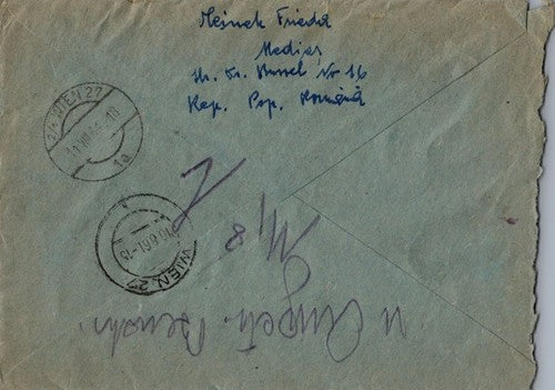 ZAYIX Romania 1961 Registered Cover with "Notified" Auxiliary Mark 0224M0120