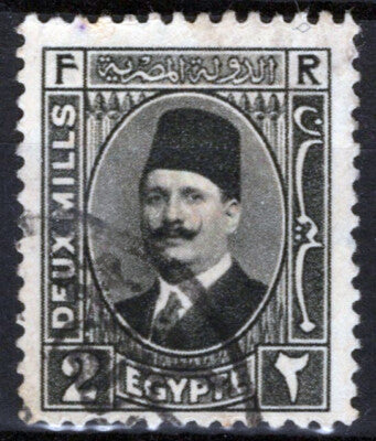 Egypt 129 Used 2m black Royalty King Fuad ZAYIX 013123S62