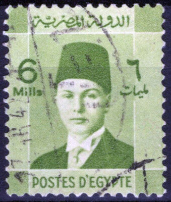 Egypt 211 Used 6m lt. vel grn Royalty King Farouk ZAYIX 013123S68