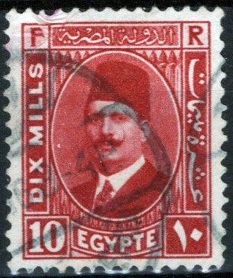 Egypt 136 Used 10m dk red Royalty King Faud ZAYIX 013123S64