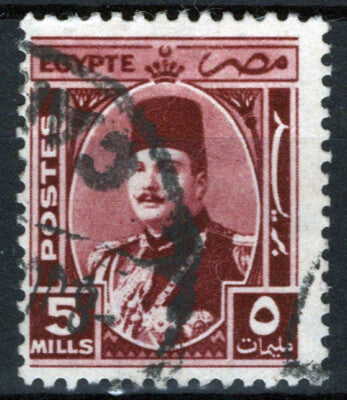 Egypt 246 Used 5m red brown Royalty King Farouk ZAYIX 013123S70