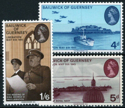 Guernsey 30-32 MNH Ships Military Liberation Germans Planes ZAYIX 021423S93M