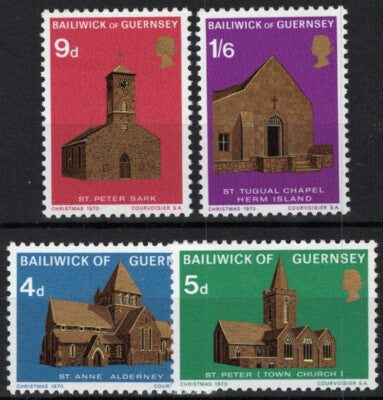 Guernsey 37-40 MNH Architecture Christmas Churches Chapels ZAYIX 021423S96M