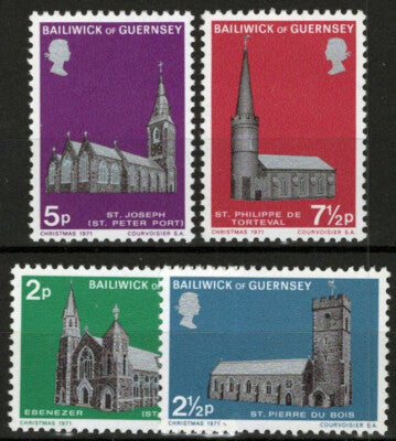 Guernsey 60-63 MNH Architecture Historic Churches Christmas ZAYIX 021423S102M