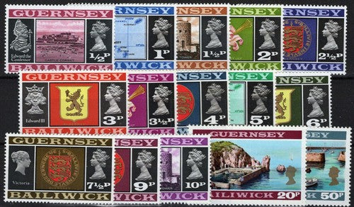 Guernsey 41-55 MNH Castles Maps Flowers Views ZAYIX 021423S98M