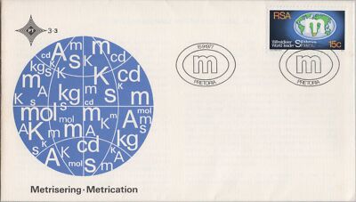 South Africa 497 FDC Metric System Adoption ZAYIX 080722SM03