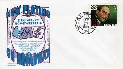 US 3347 FDC GAMM cachet Broadway Songwriter Lorenz Hart ZAYIX 0824M0102