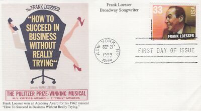US 3350 FDC Mystic cachet, Broadway Songwriter Frank Loesser ZAYIX 0824M0109