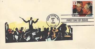 US 3346 FDC SMB Cachets Broadway Songwriter, Lerner & Loewe ZAYIX 0824M0111