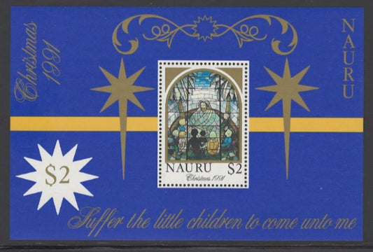 Nauru 395 MNH Christmas 1991 souvenir sheet Zayix Stamps 0225M0008M