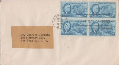 FDC US 933 5c Franklin D Roosevelt 4 Freedoms WWII victory ZAYIX 070422SM77