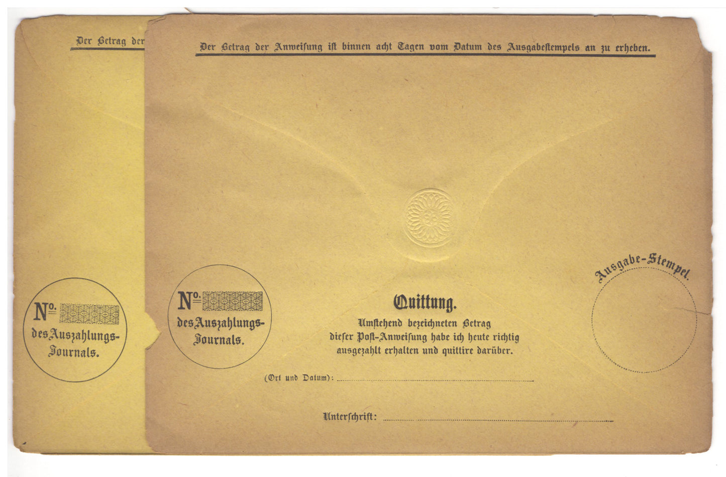 Saxony German State Postal Money Orders 2 papers - postal stationery ZAYIX