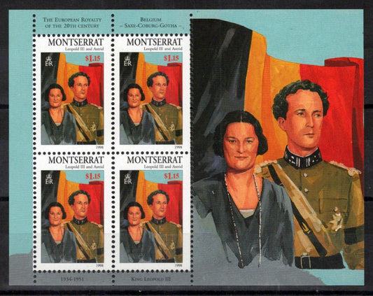 Montserrat 947 MNH Leopold III and Astrid Belgium mini-sheet ZAYIX 0224S0281M