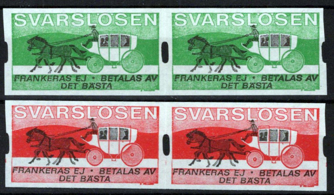 Sweden Svarslosen Private Post Locals MNH Horse & Carriage ZAYIX 0224S0310A