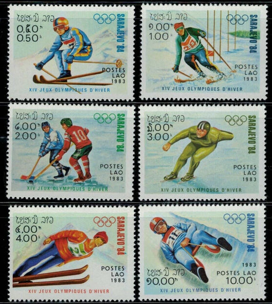 Laos 473-478 MNH Olympics Hockey Skiing Ice Skating Sports ZAYIX 031822S83