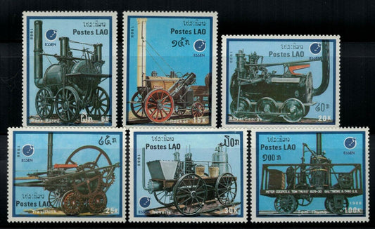 Laos 849-854 MNH Locomotives Trains Transportation Railway ZAYIX 032122S20M