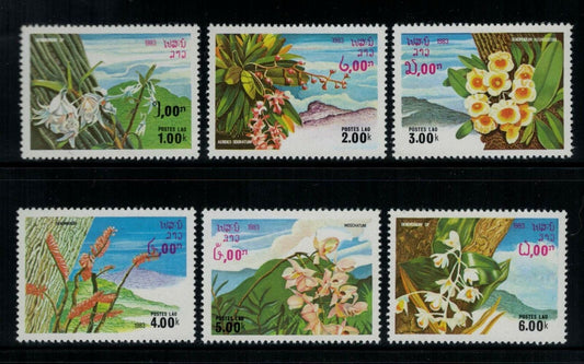ZAYIX - Laos 467-472 MNH Issued W/O Gum Flowers Plants Nature
