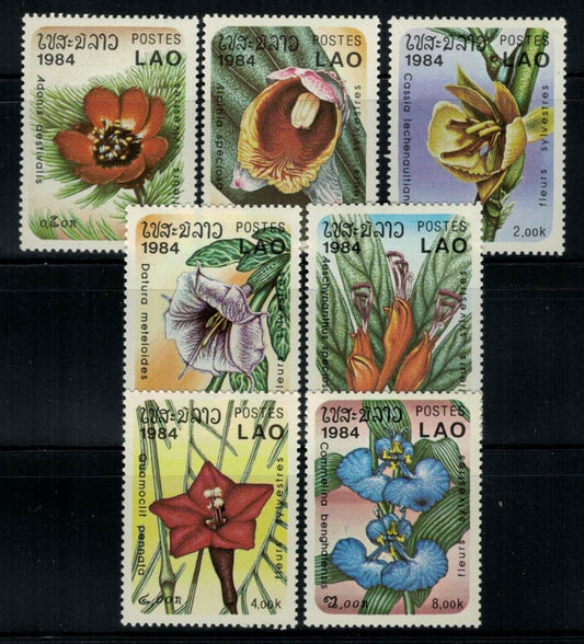 Laos 554-560 MNH Woodland Flowers Plants Flora ZAYIX