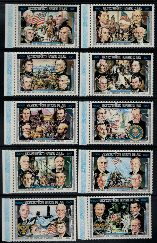 ZAYIX - Laos 269-269i MNH American Revolution Presidents War 031222SM50M