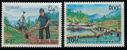 ZAYIX - Laos 832-833 MNH Cultivation of Rice Farming Agriculture