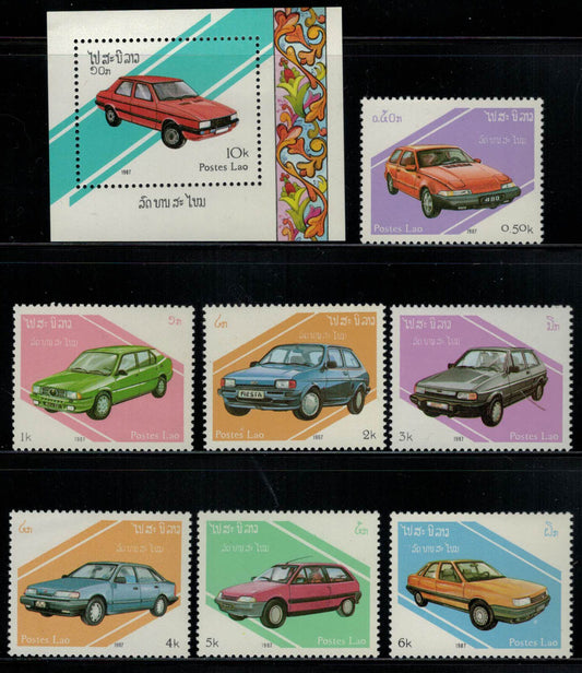 ZAYIX - Laos797-804 MNH Automobiles Cars Transportation