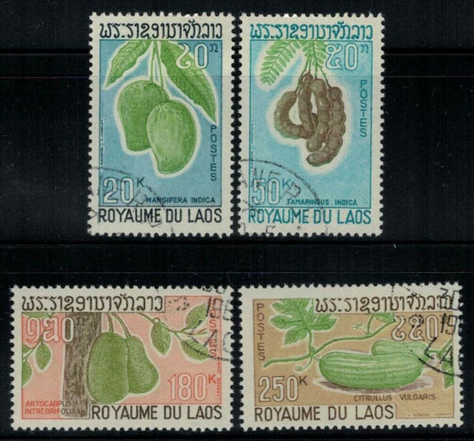 ZAYIX - Laos 174-177 CTO Fruits Mangos Watermelon