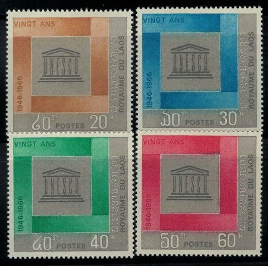 ZAYIX - Laos 133-136 MNH UNESCO Emblem 032322SM25M