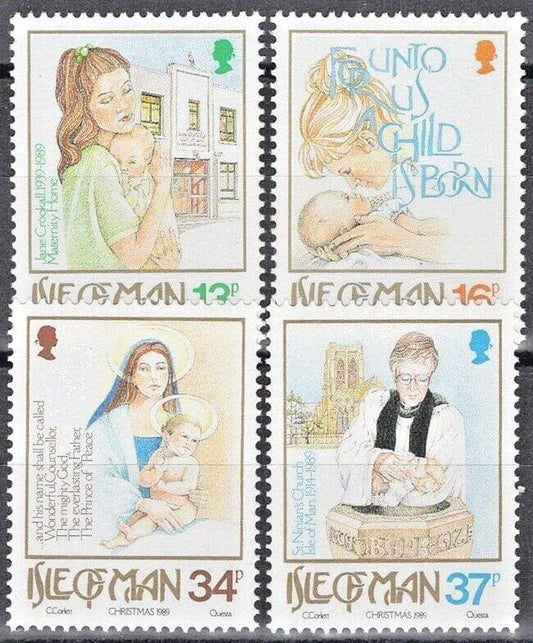 ZAYIX Great Britain - Isle of Man 408-411 MNH  XMAS Mother Child Baptism