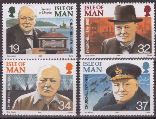 ZAYIX Great Britain - Isle of Man 432-435 MNH Winston Churchill Planes