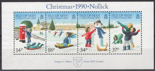 ZAYIX Great Britain - Isle of Man 439a MNH XMAS Skating Sledding Mail Letters