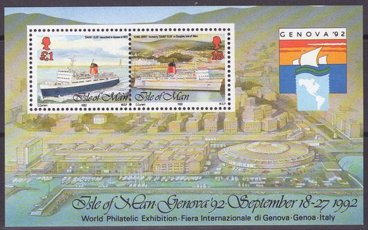 ZAYIX Great Britain - Isle of Man 523 MNH Ships Genoa'92