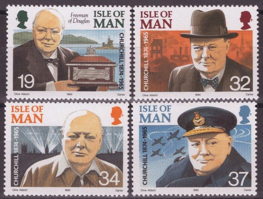 ZAYIX Great Britain - Isle of Man 432-435 MNH Winton Churchill Historical Figure