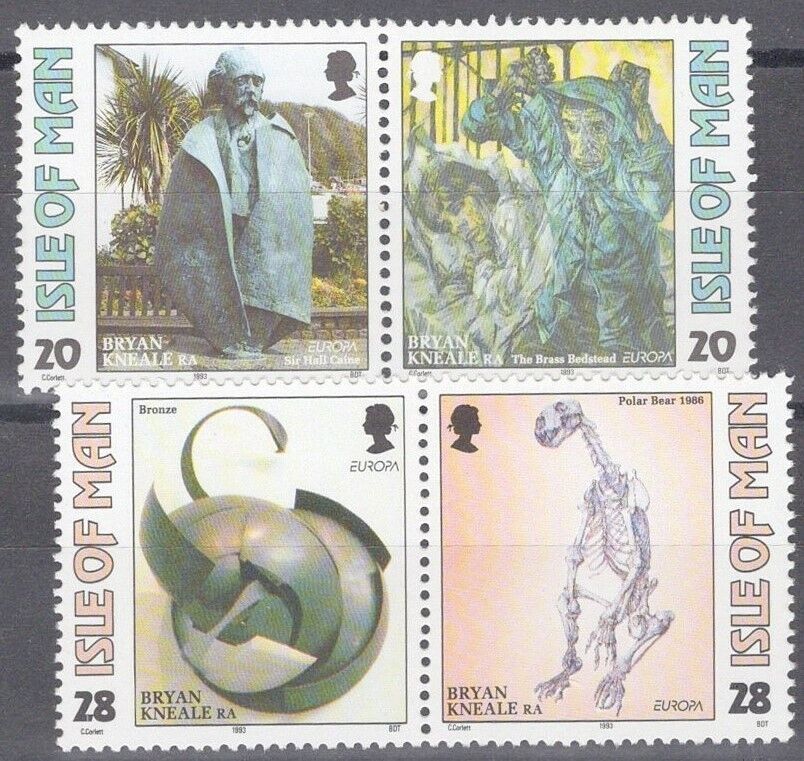 ZAYIX Great Britain - Isle of Man 559a-561a MNH Europa Art Painting Sculpture