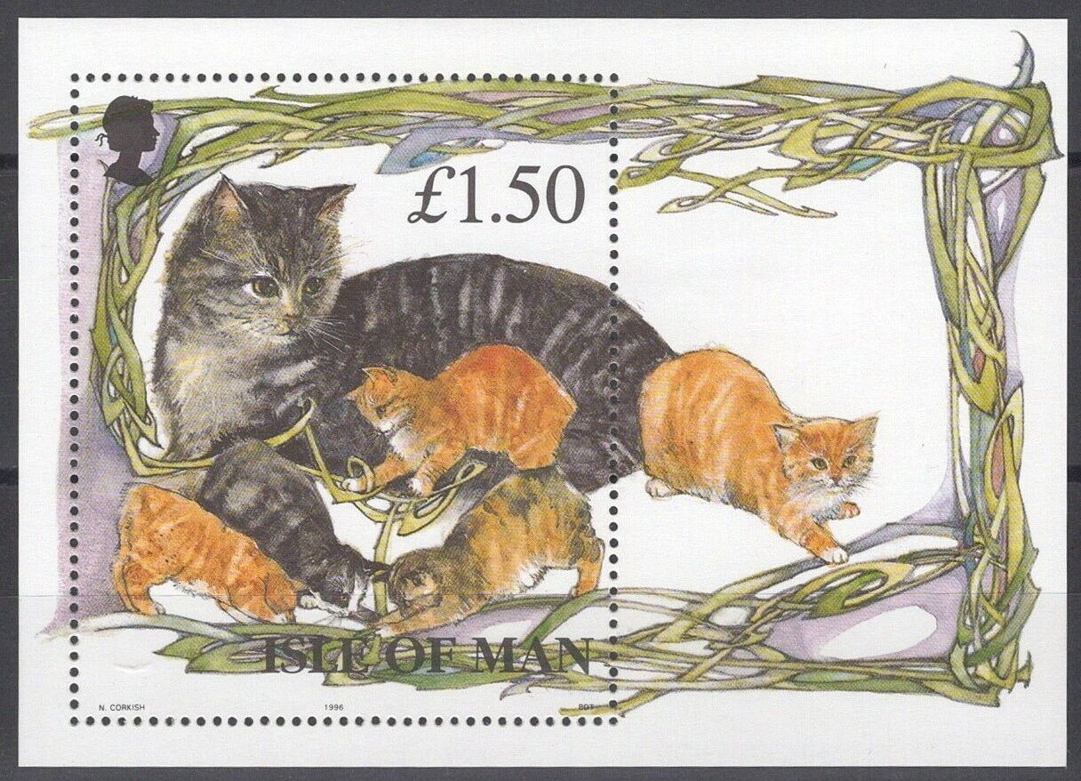 ZAYIX Great Britain - Isle of Man 677a MNH Manx Cats Kittens Animals