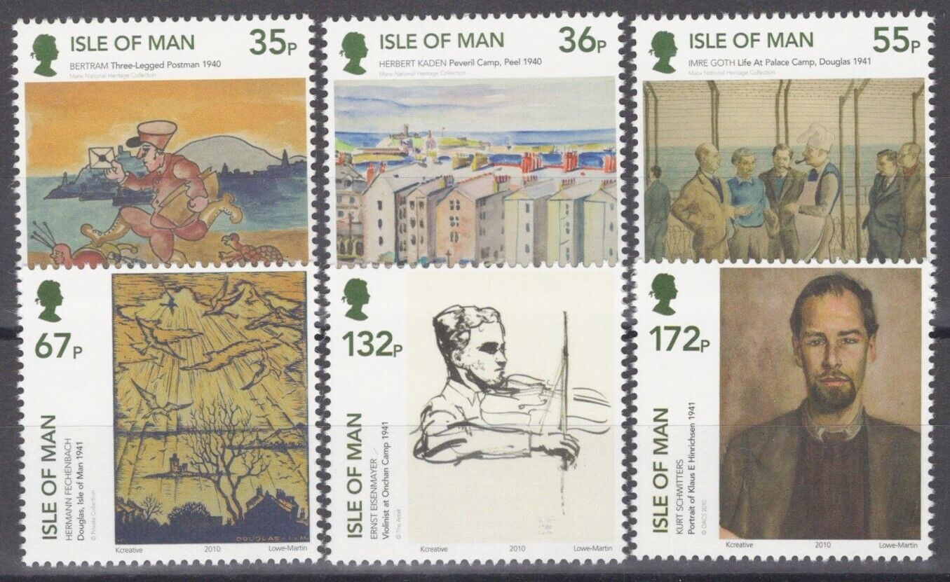 ZAYIX Great Britain - Isle of Man 1394-1399 MNH WWII Camps Artwork Postman