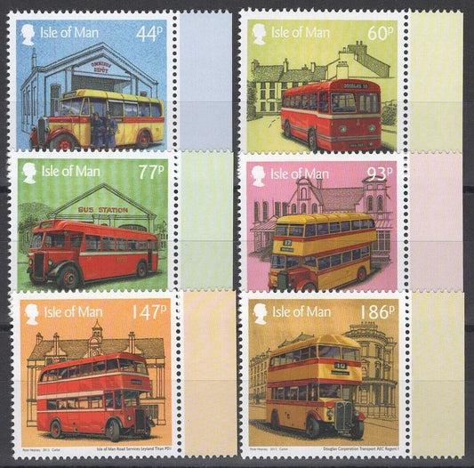 ZAYIX Great Britain - Isle of Man 1746-1751 MNH Transportation Buses