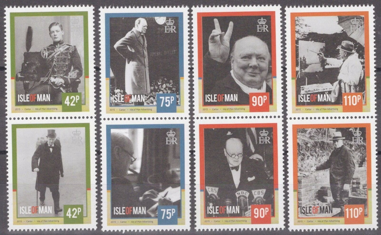 ZAYIX Great Britain - Isle of Man 1691a-1697a MNH Winston Churchill Photographs