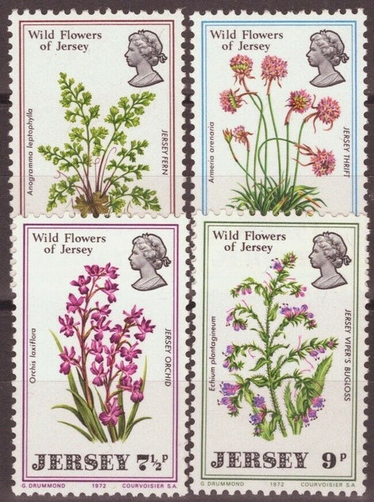 ZAYIX Great Britain - Jersey 61-64 MNH Wild Flowers Nature Orchids