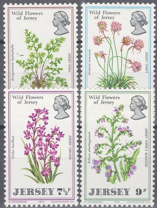 ZAYIX Great Britain - Jersey 61-64 MH Nature Wild Flowers Orchids